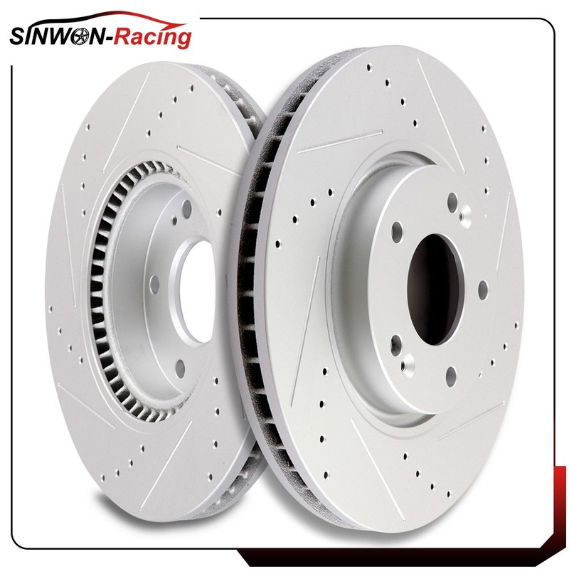 Drilled Slotted Front Brake Rotor For 05-2016 Hyundai Sonata 11-16 Kia Sportage