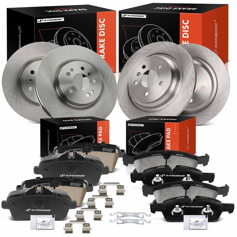 A-Premium Front & Rear Disc Brake Rotors & Ceramic Pads for Mercedes-Benz ML250
