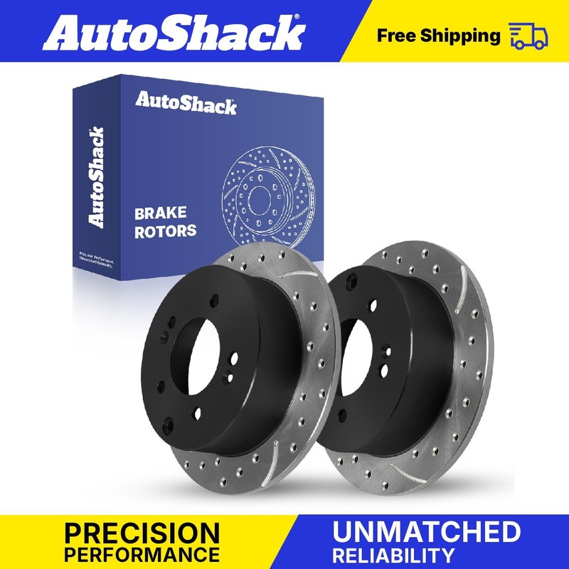 Rear Drilled Slotted Brake Rotors for Kia, Soul 2010-2013, FWD L4 1.6L 2.0L
