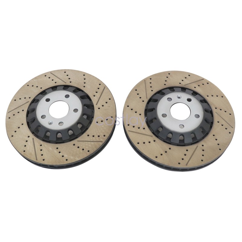 Fits For Audi RS5 2018-2023 Pair Set of 2 Front 375mm Drilled Brake Disc Rotors gallery