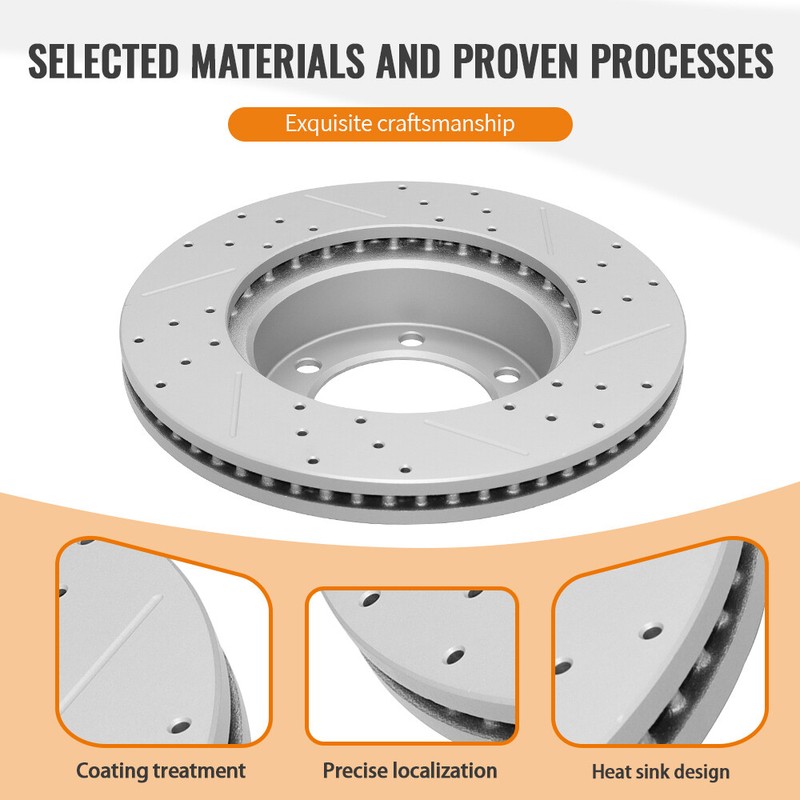Rear Drilled Rotors Brake Pads for 2005 2006-2019 Nissan Frontier Xterra Equator gallery