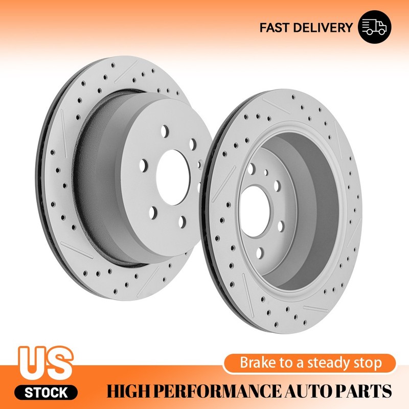 324mm Rear Drilled Slotted Brake Rotors Kit for 2015-19 2020 GMC Canyon Colorado