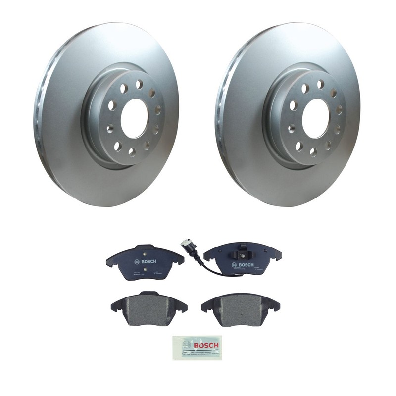 Hella Front Rotors Bosch QuietCast Semi-Met Disc Brake Pad Kit For A3 CC EOS GTI