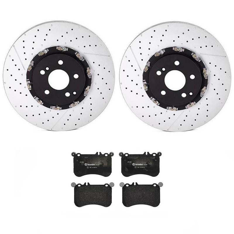 Brembo Front Performance Brake Kit Slotted Disc Rotors Low-Met Pads For MB R172
