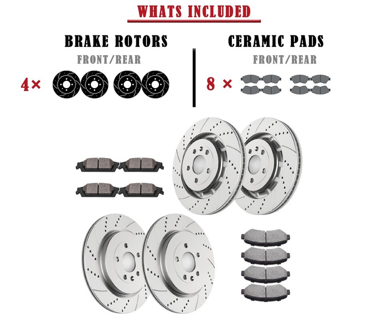 Front and Rear Brake Rotors Pads Kit for Lincoln MKT 2013-2019 MKS 2013-2016 gallery