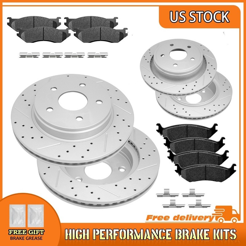 Front Rear Brake Rotor Pads For 2002-2005 Dodge Ram 1500 2004-2006 Dodge Durango
