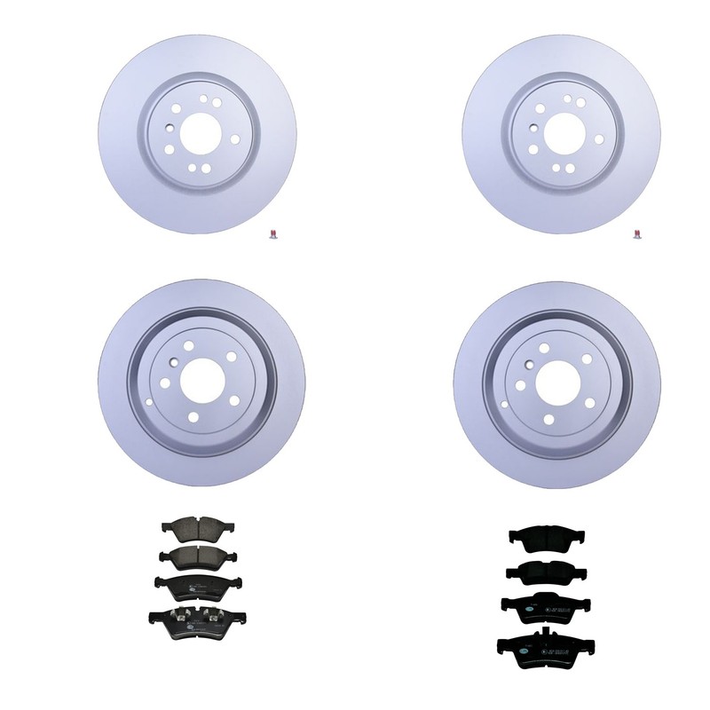 Hella Front & Rear Rotor Low-Met Disc Brake Pad W/ Shims Kit for W251 R350 06-12