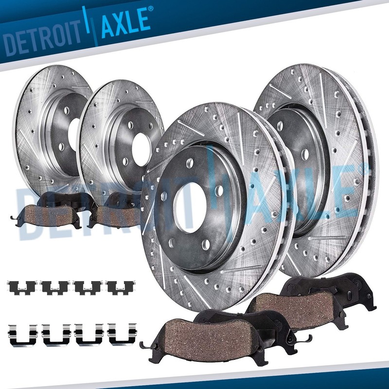 Front Rear Drilled and Slotted Rotors Brake Pads for 2007 – 2010 Hyndai Elantra