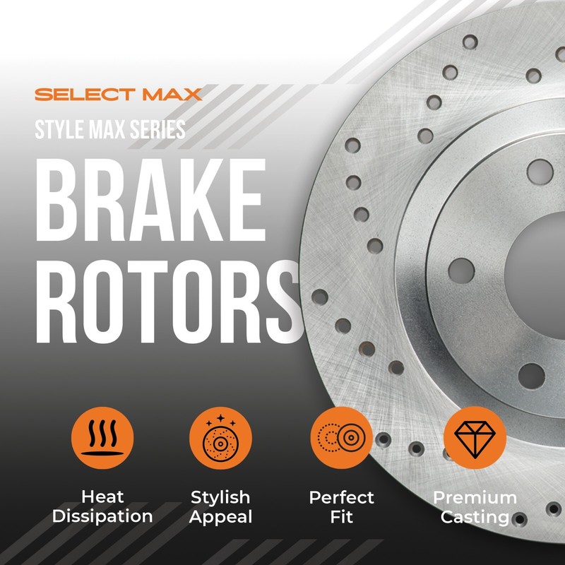 Rear Drilled Brake Rotors for 2007-2020 Cadillac Escalade ESV Chevrolet Tahoe gallery