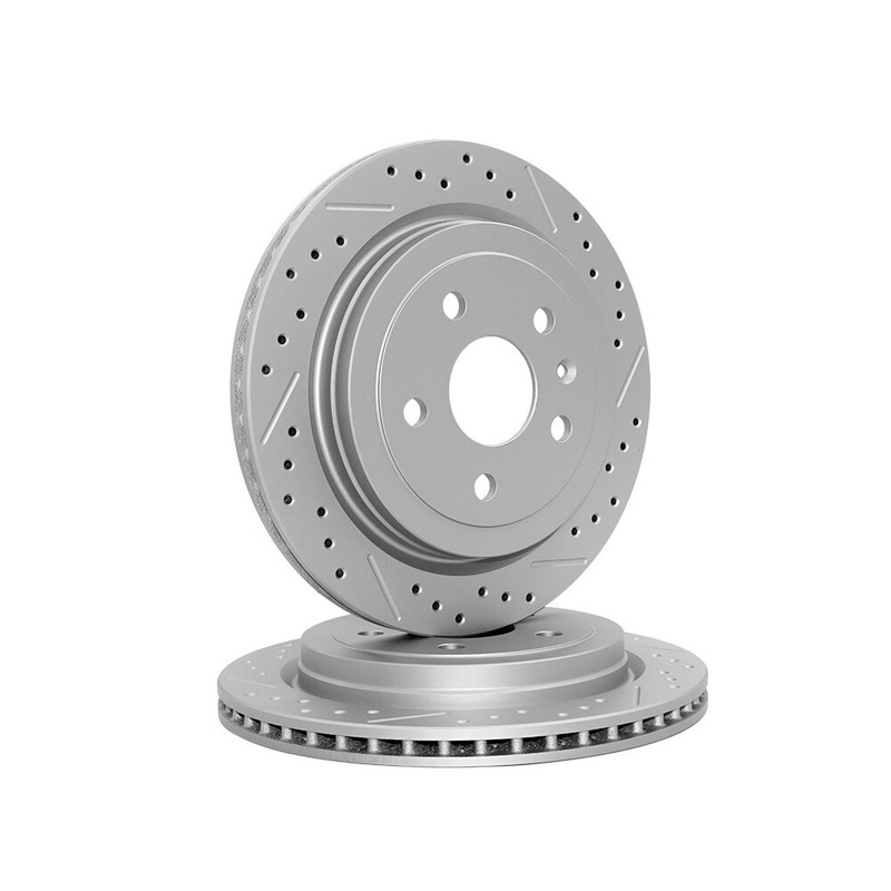 Front Rear Drilled Rotors Ceramic Brake Pad for 2010-2015 Chevrolet Camaro LS LT gallery