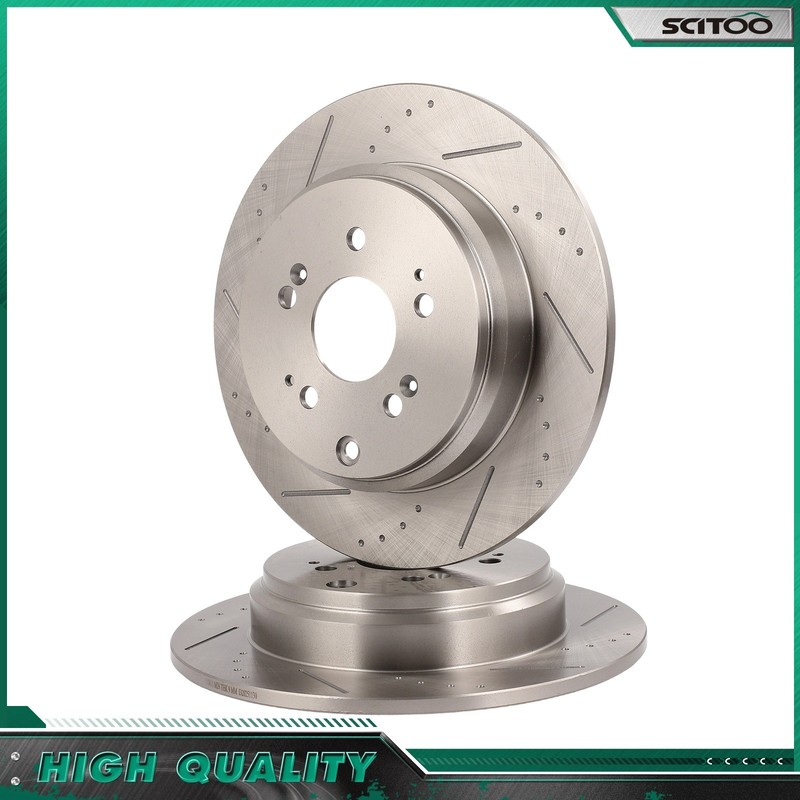 Rear Drilled Slotted Brake Rotors For ACURA MDX 2010 2011 2012 2013 ZDX