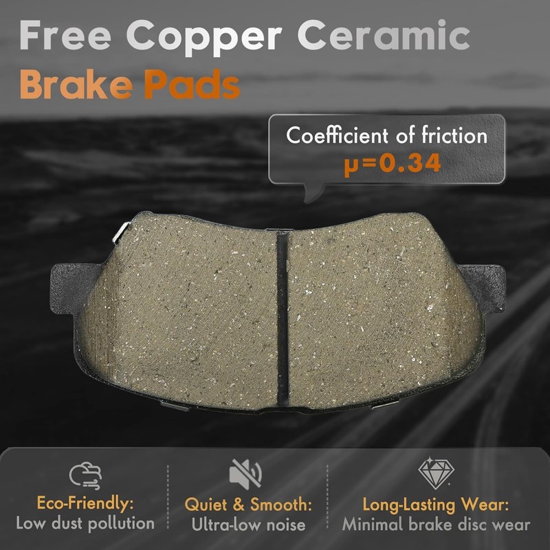 280mm Front Disc Rotors + Ceramic Brake Pad for Hyundai Elantra Kia Forte gallery