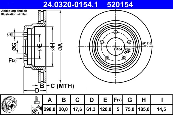 ATE 24.0320-0154.1 Brake Disc for BMW