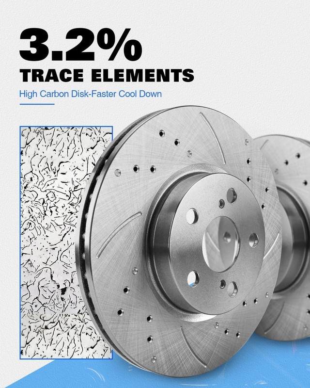 Anpulsero Rear Brake Pads and Rotors Kit Compatible with Select Audi, Porsche... gallery