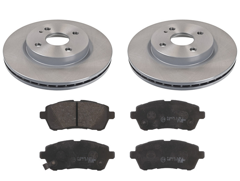 FRONT BRAKE DISCS PADS KIT FOR MAZDA 2 2.2 2007-2015 258mm VENTED PAIR SET