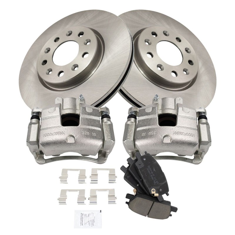 TRQ Front Brake Calipers Ceramic Pads & Rotors Fits 16-20 LaCrosse Equinox gallery