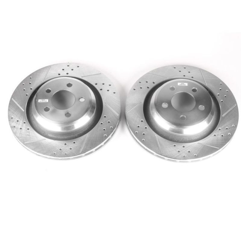 Power Stop For 05-10 Chrysler 300 Rear Evolution Drilled & Slotted Rotors – Pair