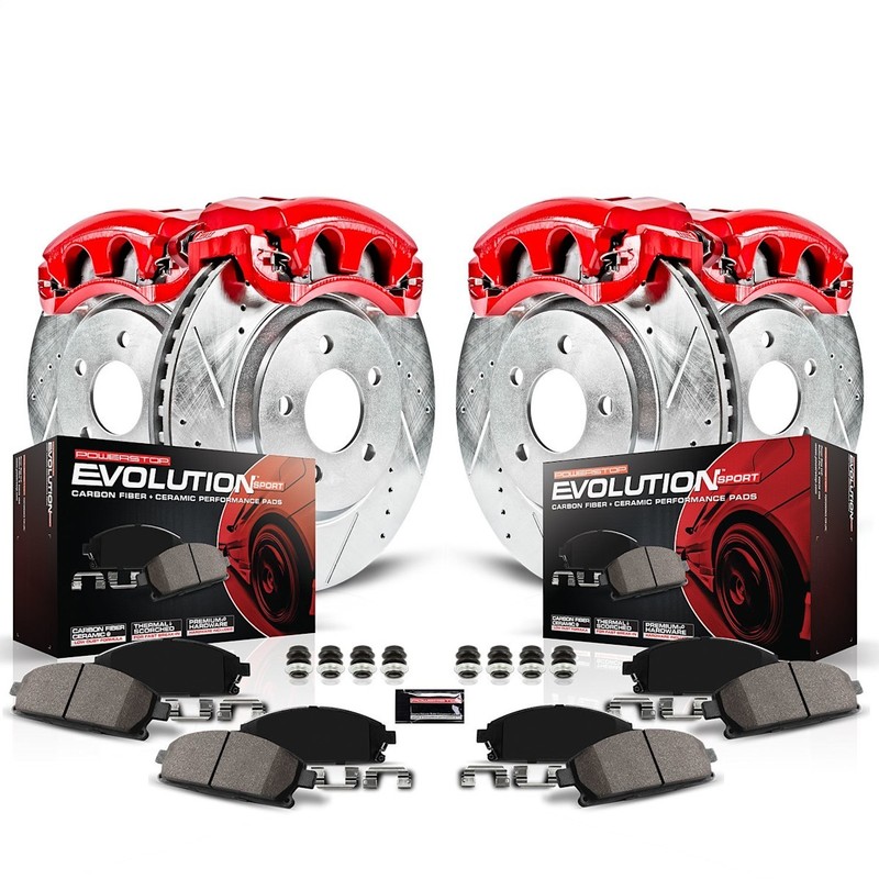 Powerstop 281.7mm Front 281.6mm Rear Brake Discs Calipers Pads Kit for Accord