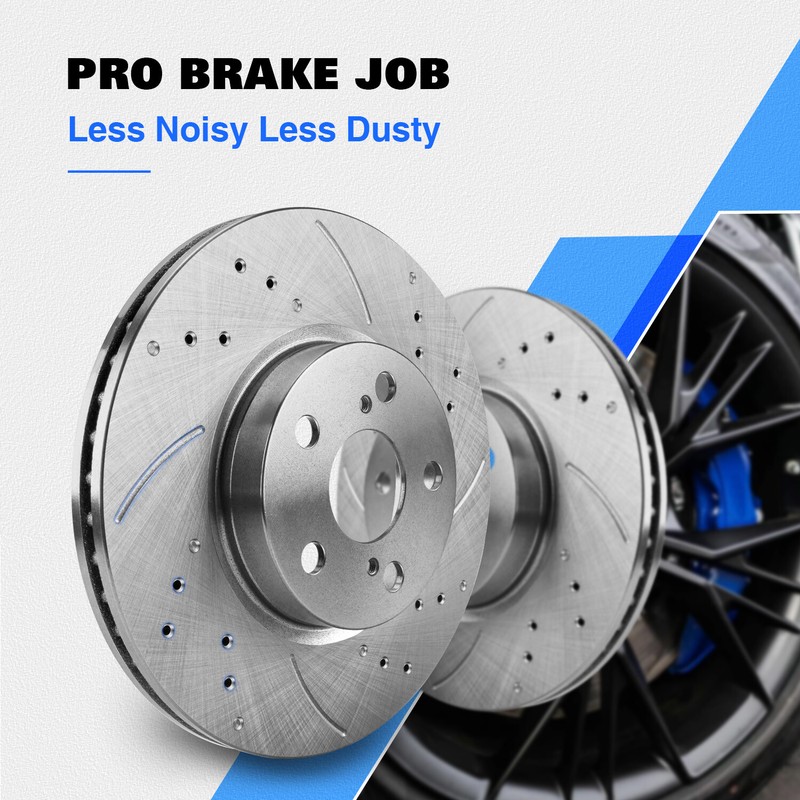 Front Brake Rotors & Ceramic Pads Kit for Toyota Tacoma 2016-2021 2022 2023 gallery