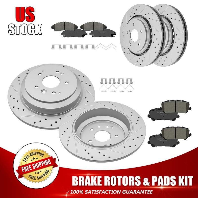 12.60″Front & 12.98″Rear Brake Rotors Ceramic Pads For Acura MDX 2014 2015 2016