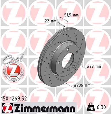 Zimmermann 150.1269.52 Brake Disc for BMW, BMW (Brilliance) gallery