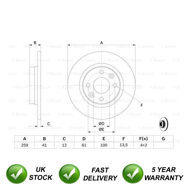 2x Brake Disc Front SJR Fits Smart Forfour Fortwo Renault Twingo Dacia Sandero