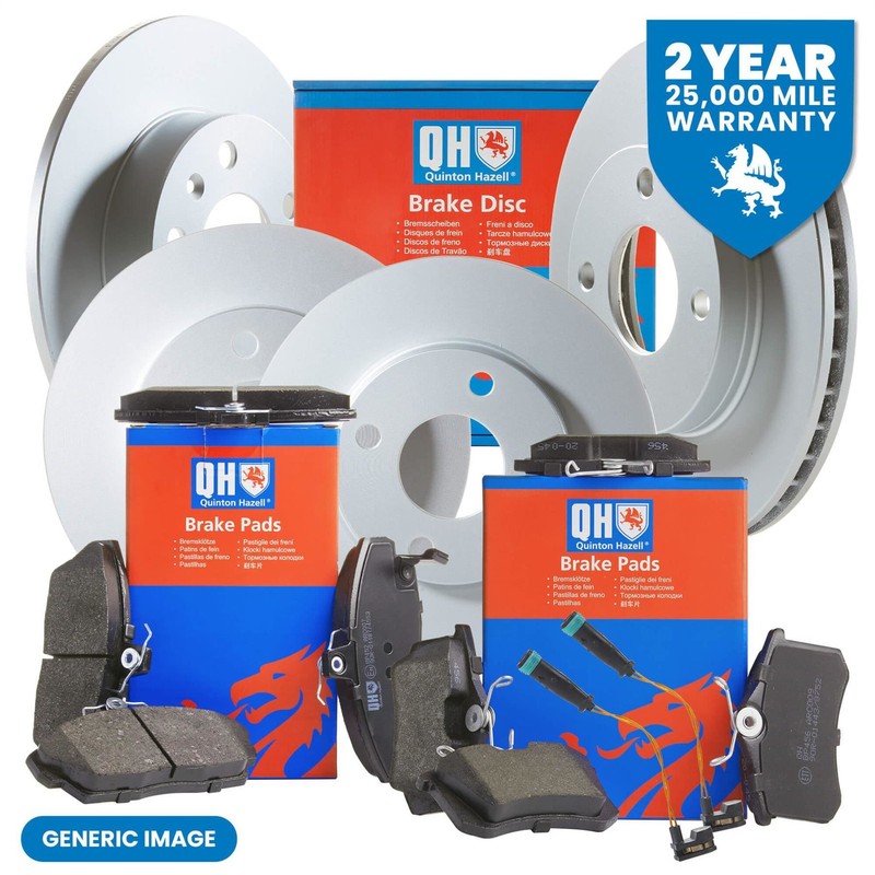 Quinton Hazell Front Discs (Pair) & Front Pads + Rear Discs (Pair) & Rear Pads