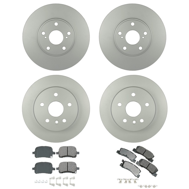 Bosch Front Rear Rotor Akebono ProACT Ceramic Brake Pad Kit for Lexus RX300 AWD