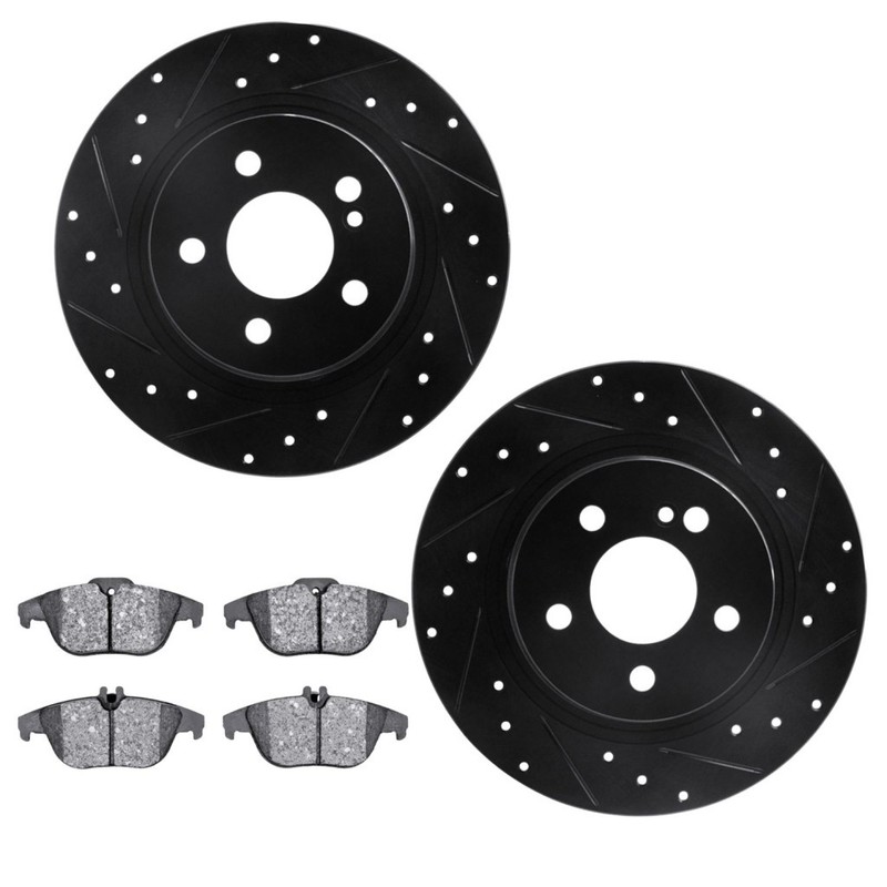 For Mercedes-Benz C300 2008 09 10 11 2012 Brake Rotor Set | Drilled And Slotted gallery