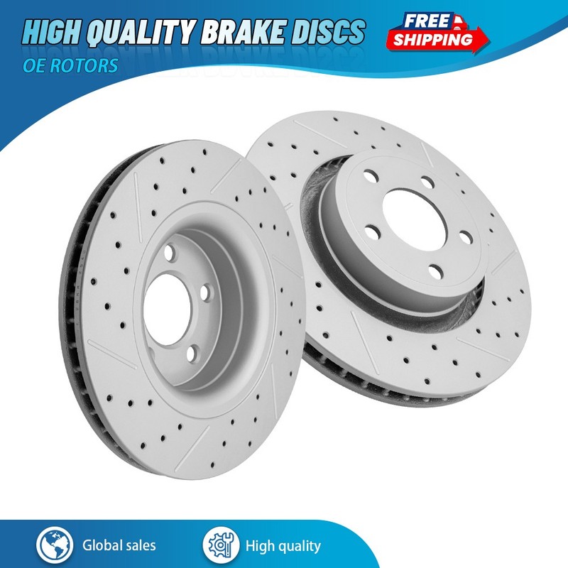 320mm Front Drilled Brake Rotors for Ford Mustang 2015-2020 2021 2022 2023 2024