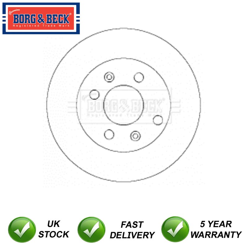 1x Brake Disc Front Borg & Beck Fits Hyundai Getz 2002-2010 517121C050
