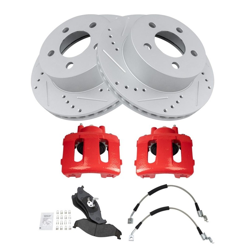 TRQ Performance Front Brake Pad & Rotor Kit Performance Fits Jeep gallery
