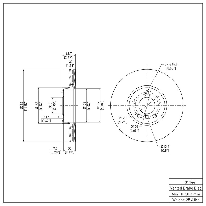Dynamite Friction Front Disc Brake Rotor for BMW (604-31144) gallery