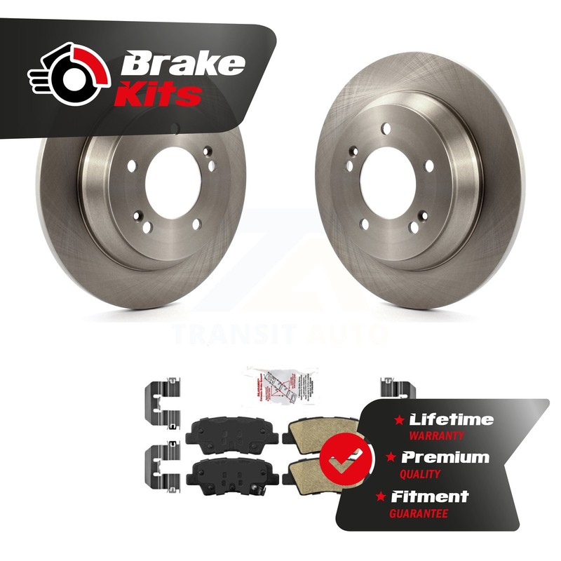Rear Disc Brake Rotors And Ceramic Pads Kit For 2014-2017 Kia Rondo