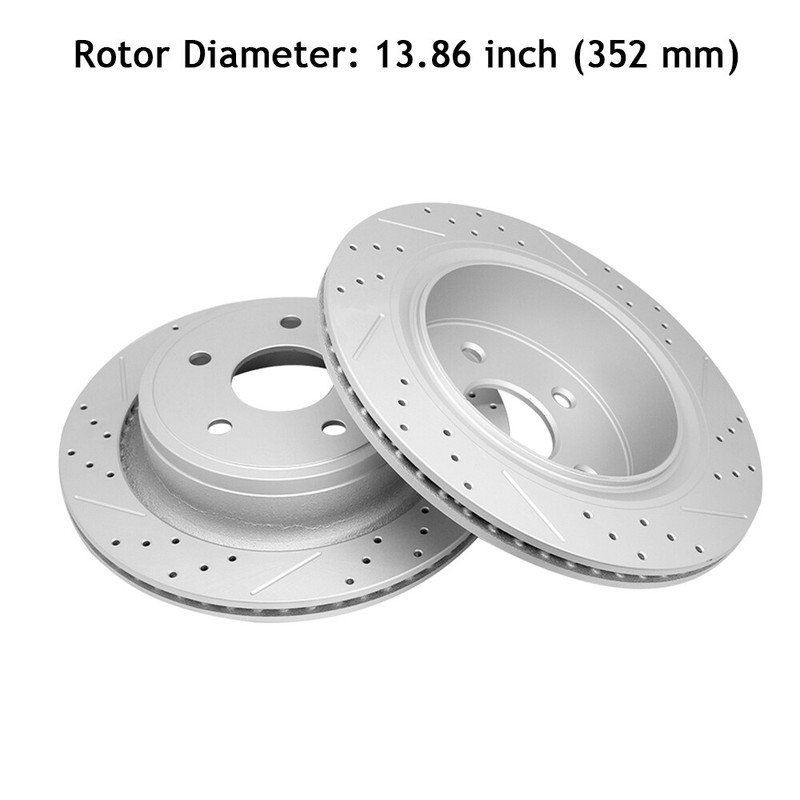Front & Rear Drilled Rotors Ceramic Pads For 2006 - 2020 Dodge Ram 1500 Durango gallery