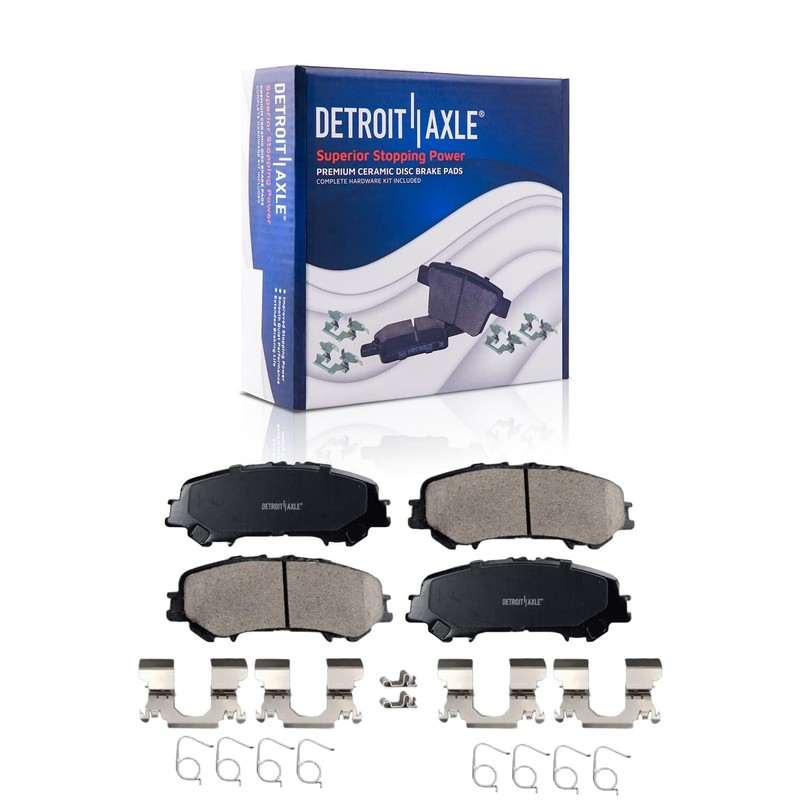Rear Disc Brake Rotors and Brake Pads w/ Hardwares for 2017 2018 Nissan Titan gallery