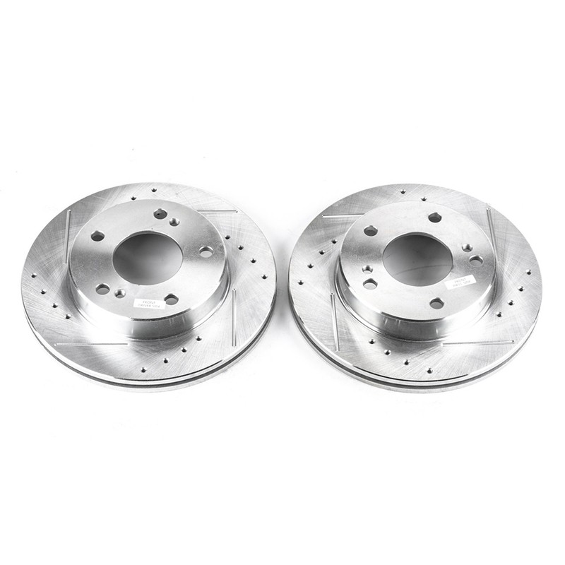 PowerStop Evolution Drilled Slotted Rotors Pair Front For Nissan 240SX