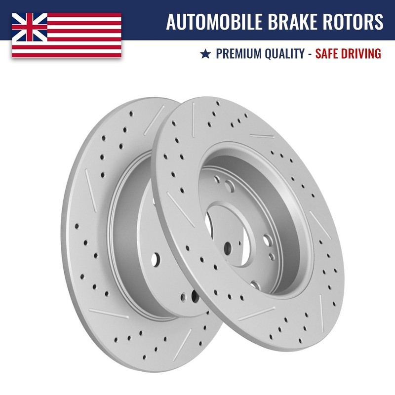 Rear Drilled Slotted and Disc Brake Rotors for Acura CSX ILX Honda Civic