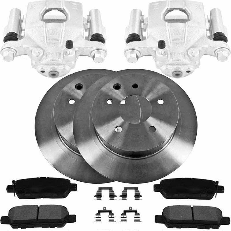 FOR NISSAN XTRAIL 2.0 2.5 DCI T31 REAR BRAKE CALIPERS DISCS PADS CARRIERS KIT