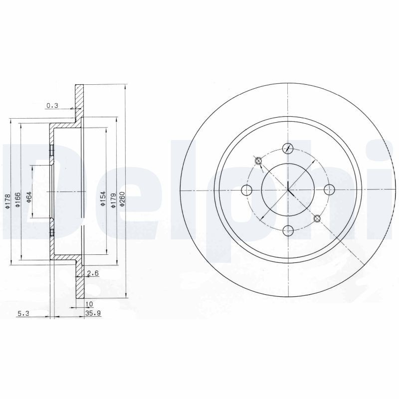 Delphi BG3102 Brake Disc for Mitsubishi, Proton