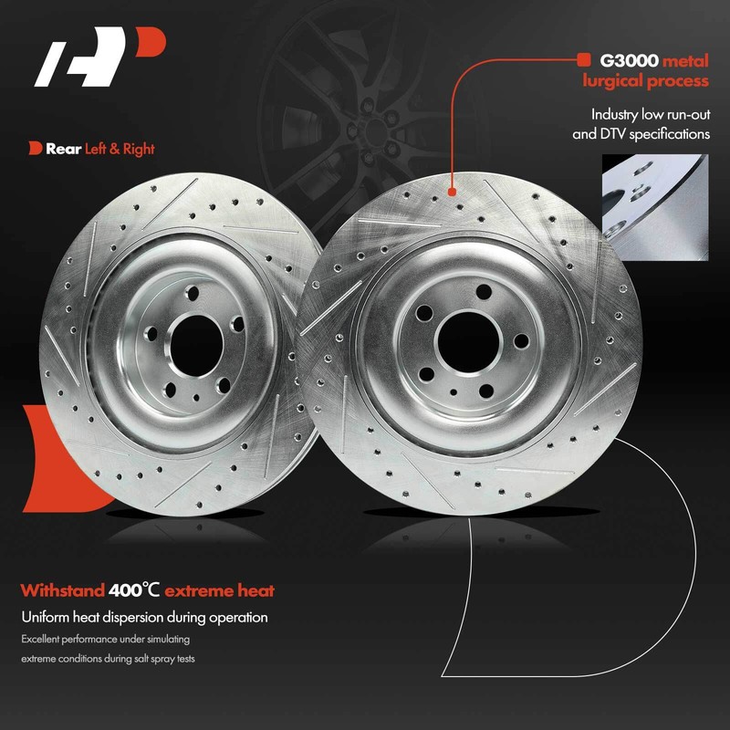 2Pcs New Rear Drilled Brake Rotors for Volvo C40 Recharge 22-23 XC40 XC90 16-22 gallery