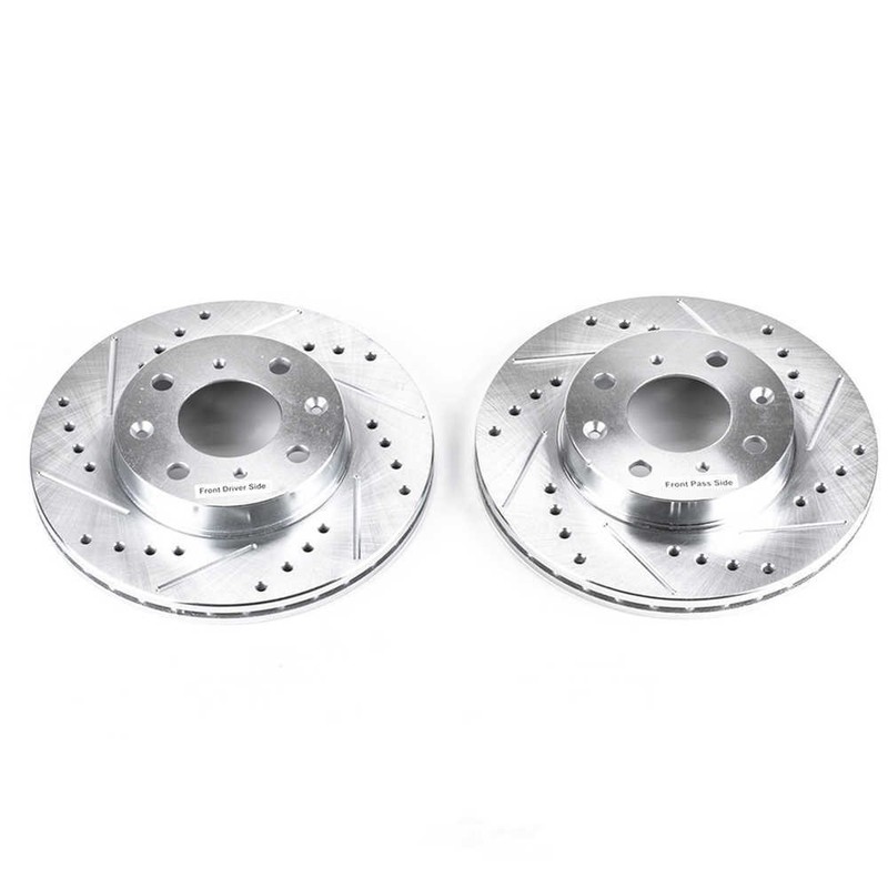 Disc Brake Rotor Set-Front Drilled, Slotted and Zinc Plated Brake Rotor Pair