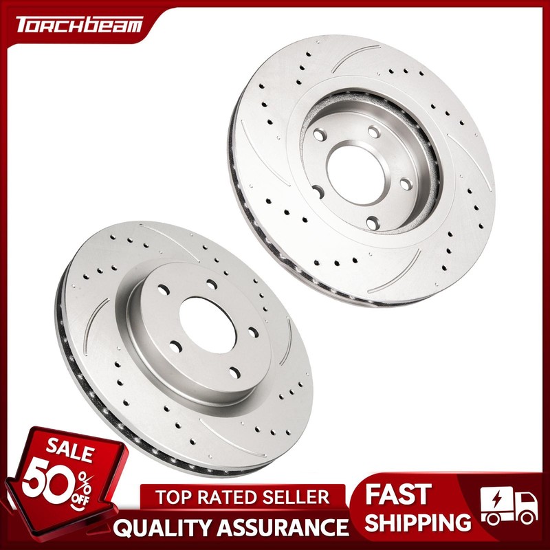 Front Drilled Slotted Brake Rotors For 2007-2012 Nissan Sentra L4 2.5L 31512