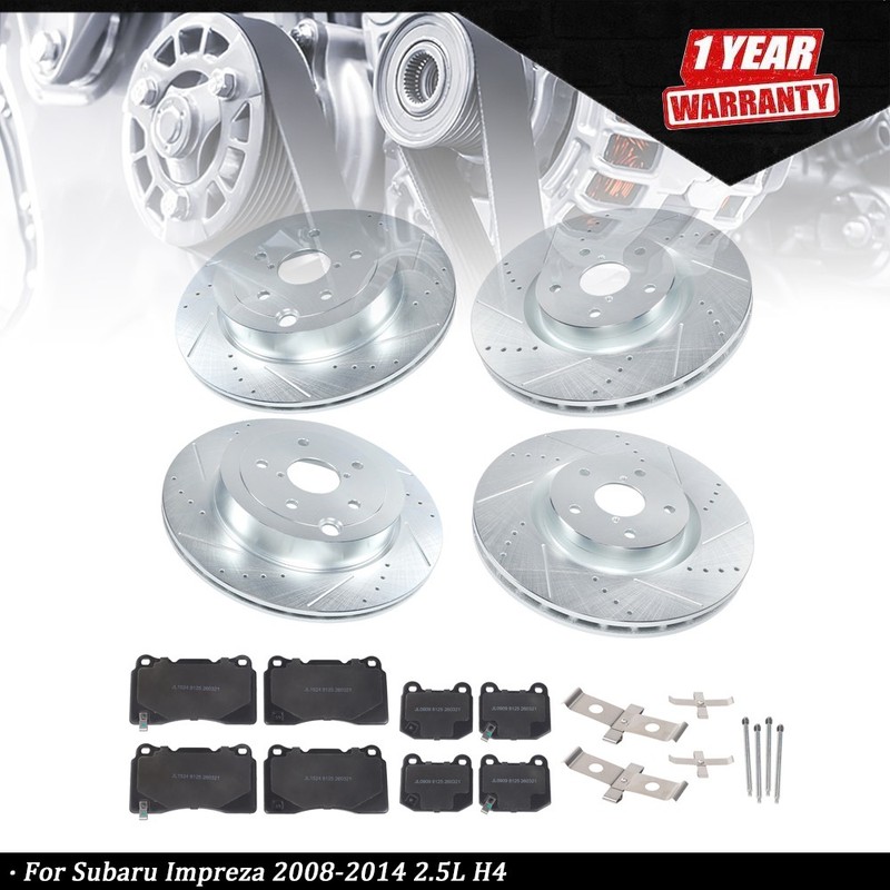 S-12147022 Front Rear Brake Disc & Pad Kit For Subaru WRX STI Impreza H4