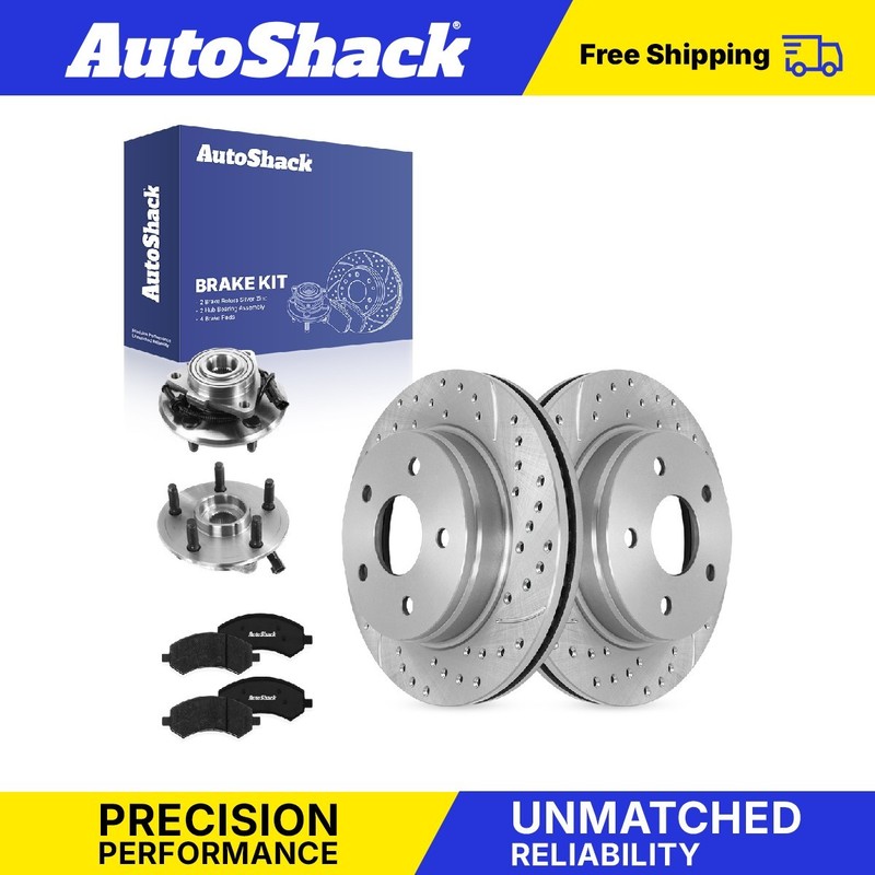 Front Drilled Slotted Brake Rotors Pads Hubs for Dodge, Ram 1500 2006-2009