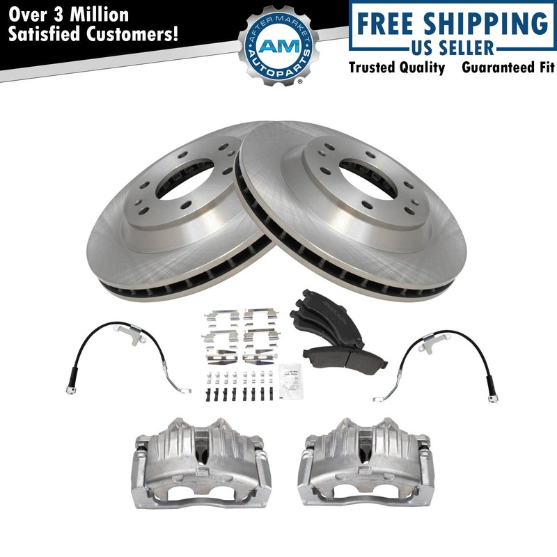 Front Brake Pad & Rotor Kit Semi-Metallic Fits 2004-2005 Isuzu Ascender
