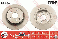 Fits Chevrolet Trax Petrol & Diesel Models 13-19 Rear Brake Discs 268mm Solid