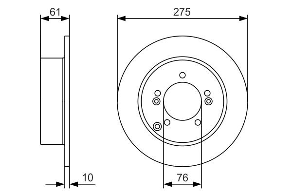 BOSCH 0986479525 Brake Disc Rear Solid Oiled Braking System Fits Kia Carens gallery