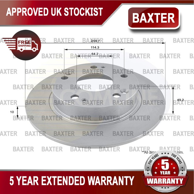 Fits Honda Accord 2002-2008 2.0 2.2 TDi 2.4 3.0 Baxter Rear Brake Disc #1