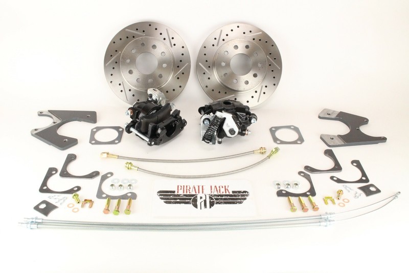 GM 10 / 12 Bolt Rear Disc Brake Kit w/ Black Calipers, Chevelle, Skylark, Malibu